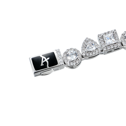 Princess Cut Mix Clustered Tennis Bracelet - 7mm