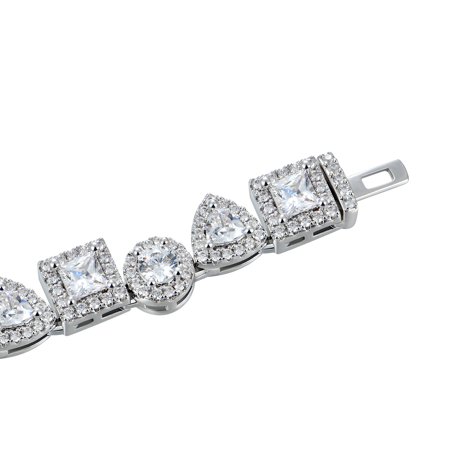 Princess Cut Mix Clustered Tennis Bracelet - 7mm