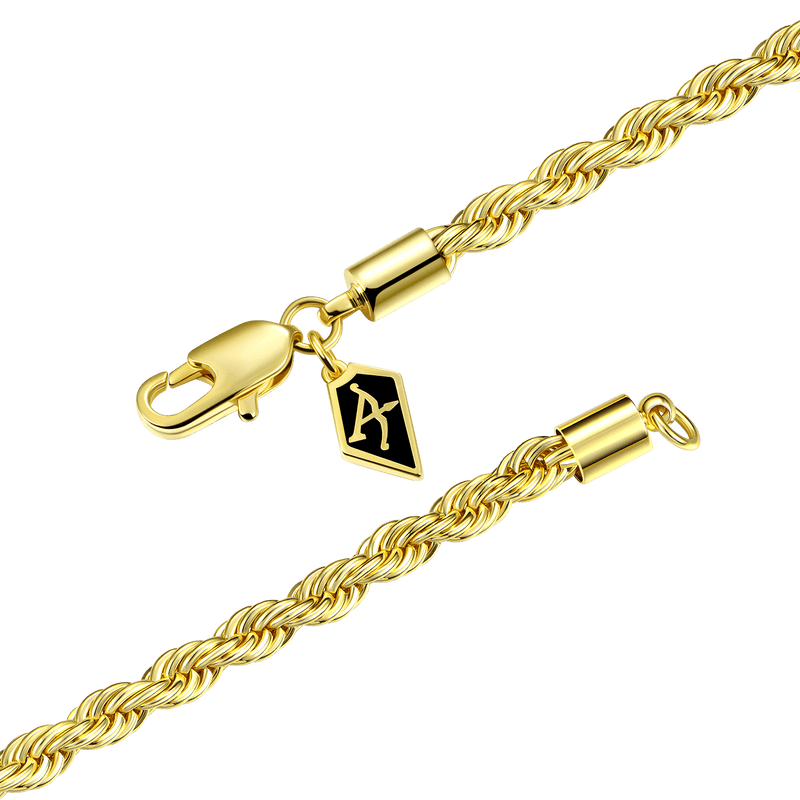 Yellow Gold Rope Bracelet - 4.5mm - APORRO