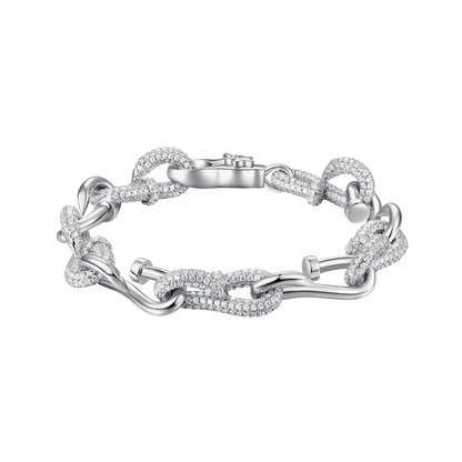 Moissanite Twisted Nail Link Bracelet - 10mm