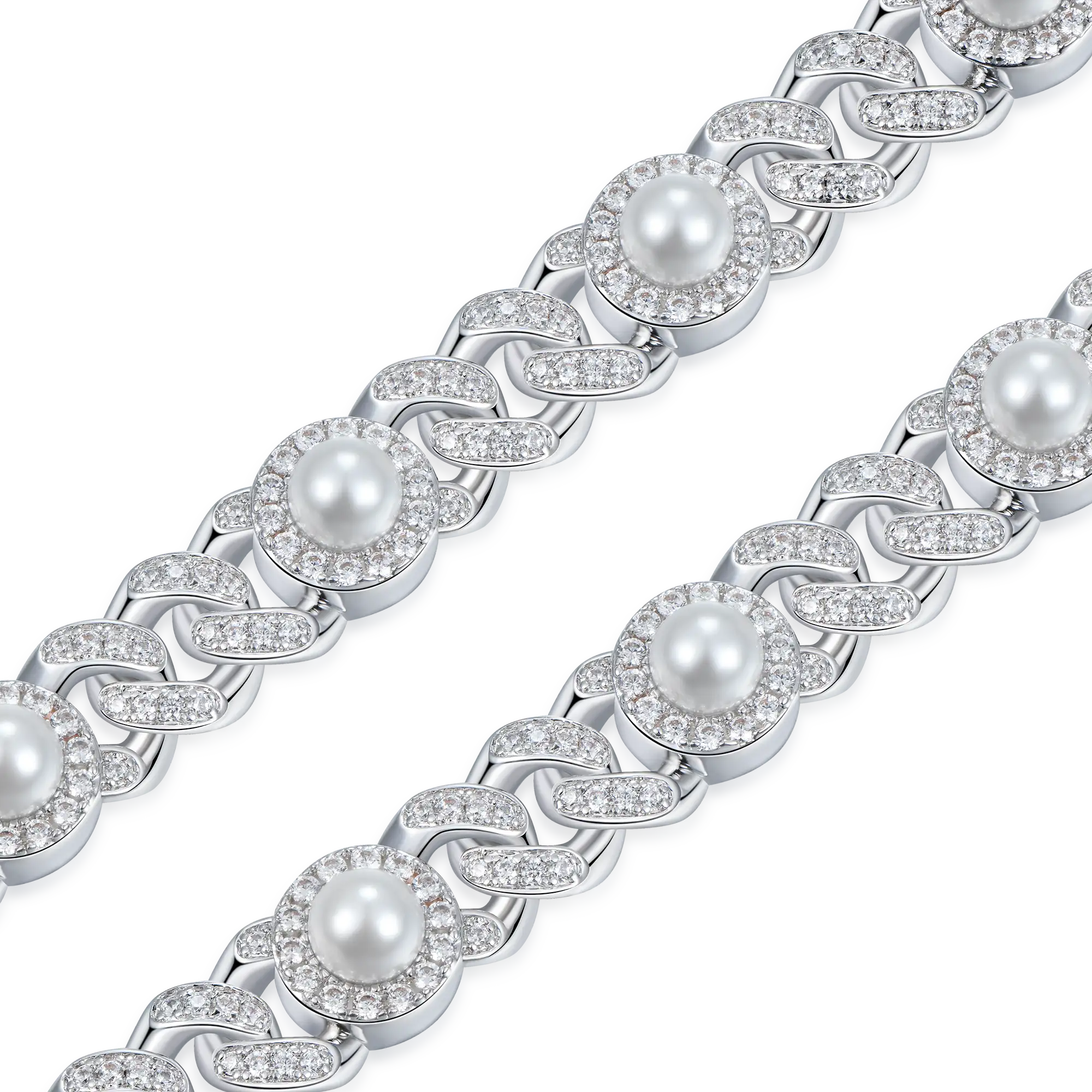 Pearl Iced Cuban Bracelet - 8mm