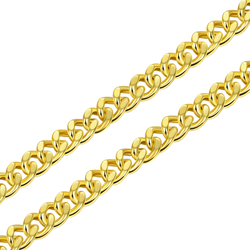 5mm Miami Micro Cuban Curb Chain - Yellow Gold - APORRO