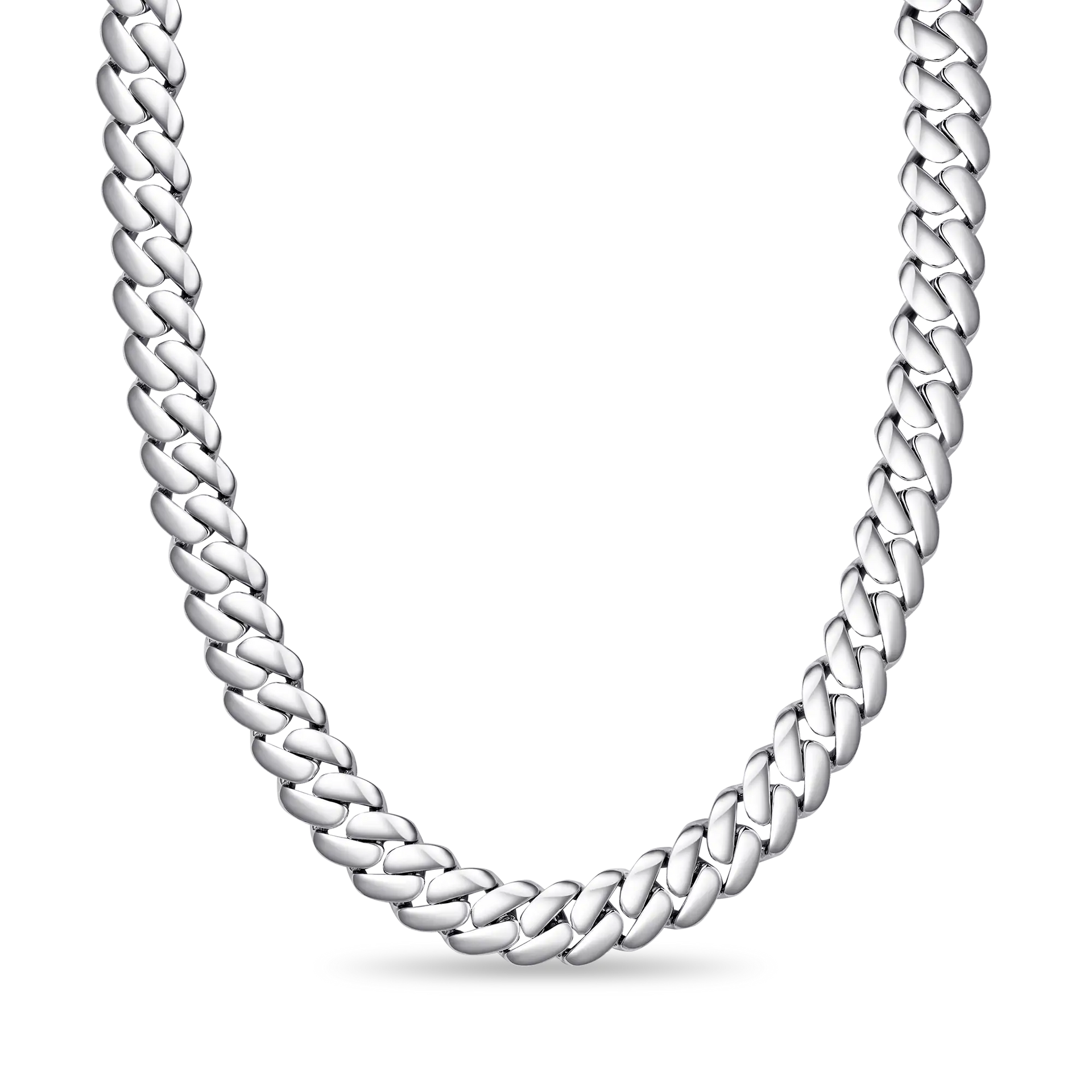 22inch x hot 12mm White Finish Cuban Chain