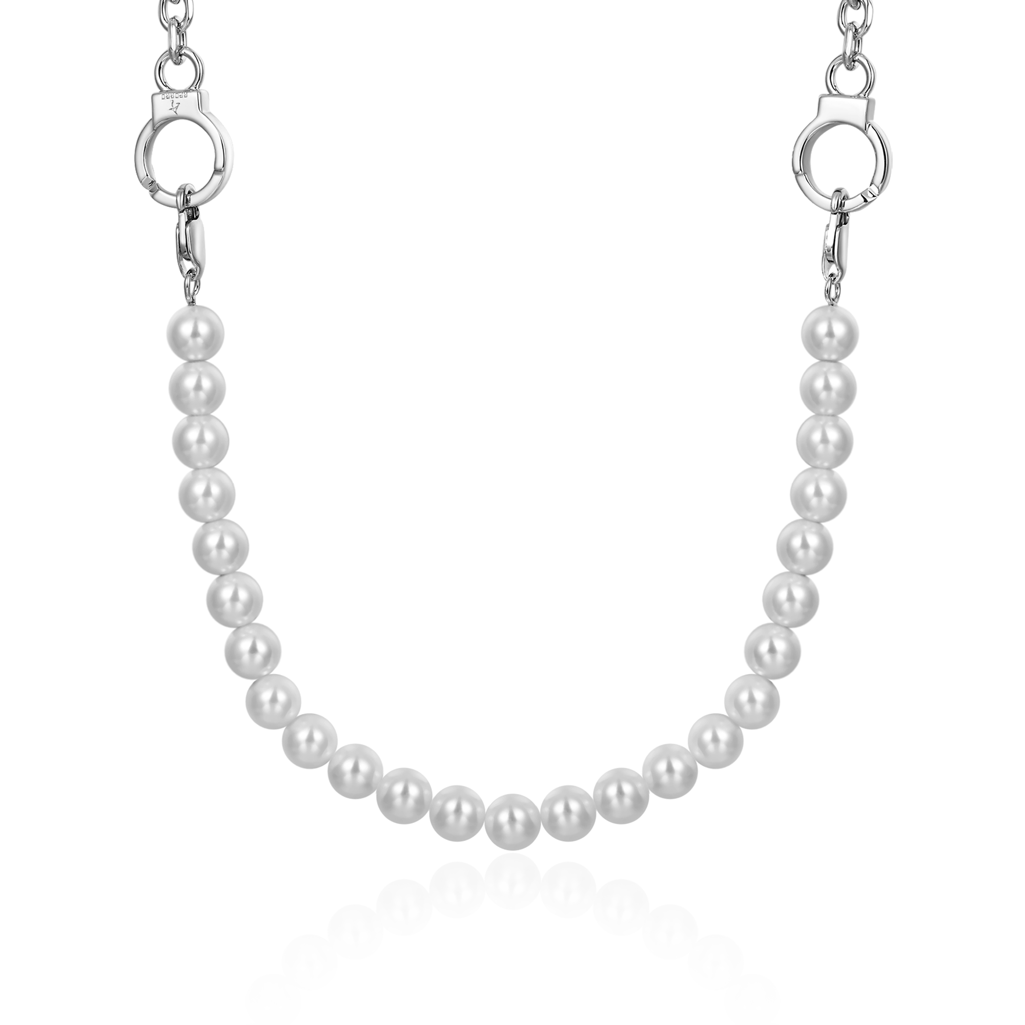 18" ESSENTIALS Handcuffs Pearl Panel Detachable Necklace