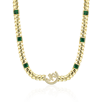 APORRO X GG Emerald Cuban Chain -12mm