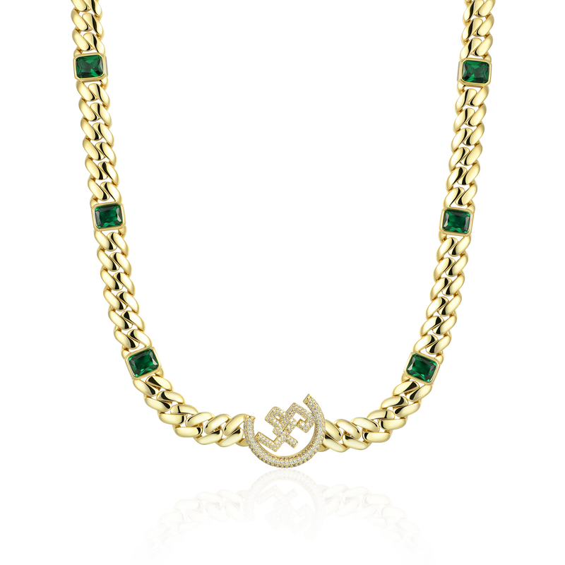 APORRO X GG Emerald Cuban Chain -12mm - APORRO