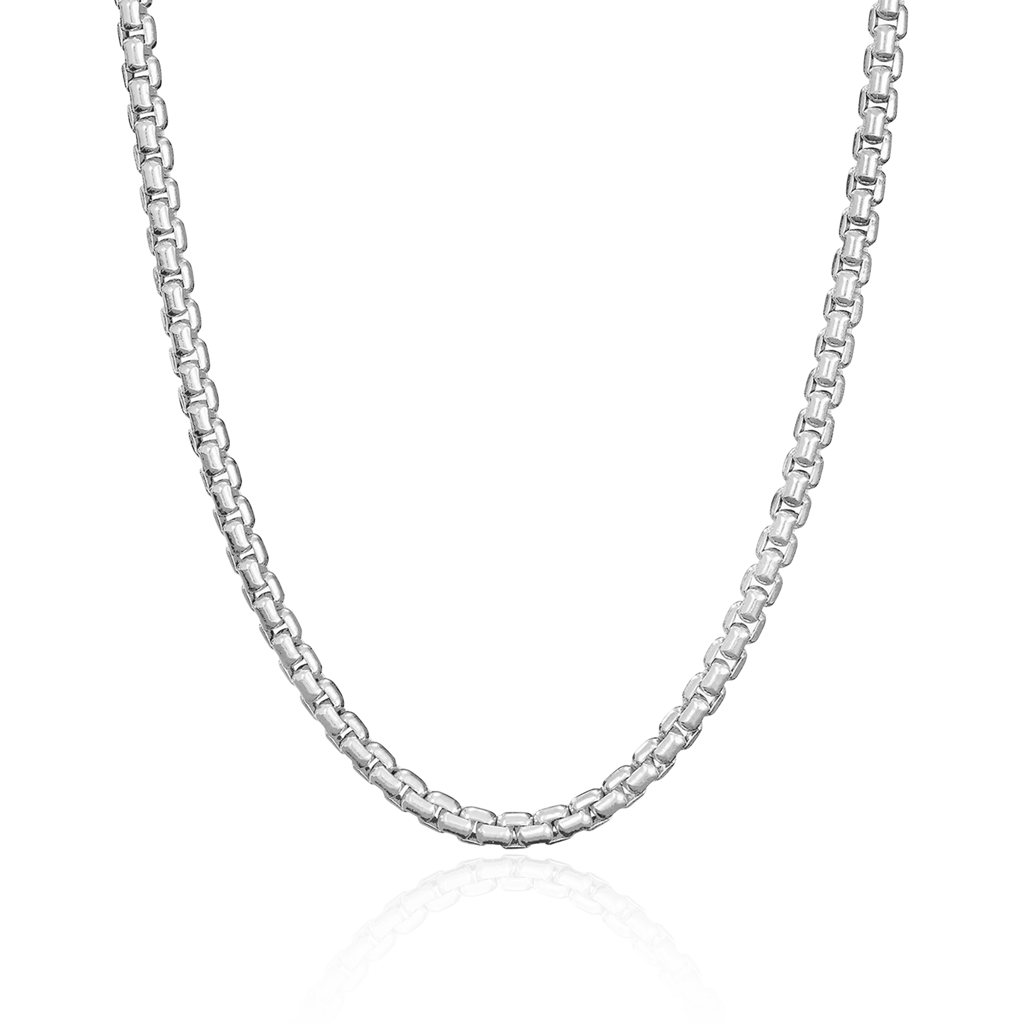 2.5mm Box Chain - White Gold