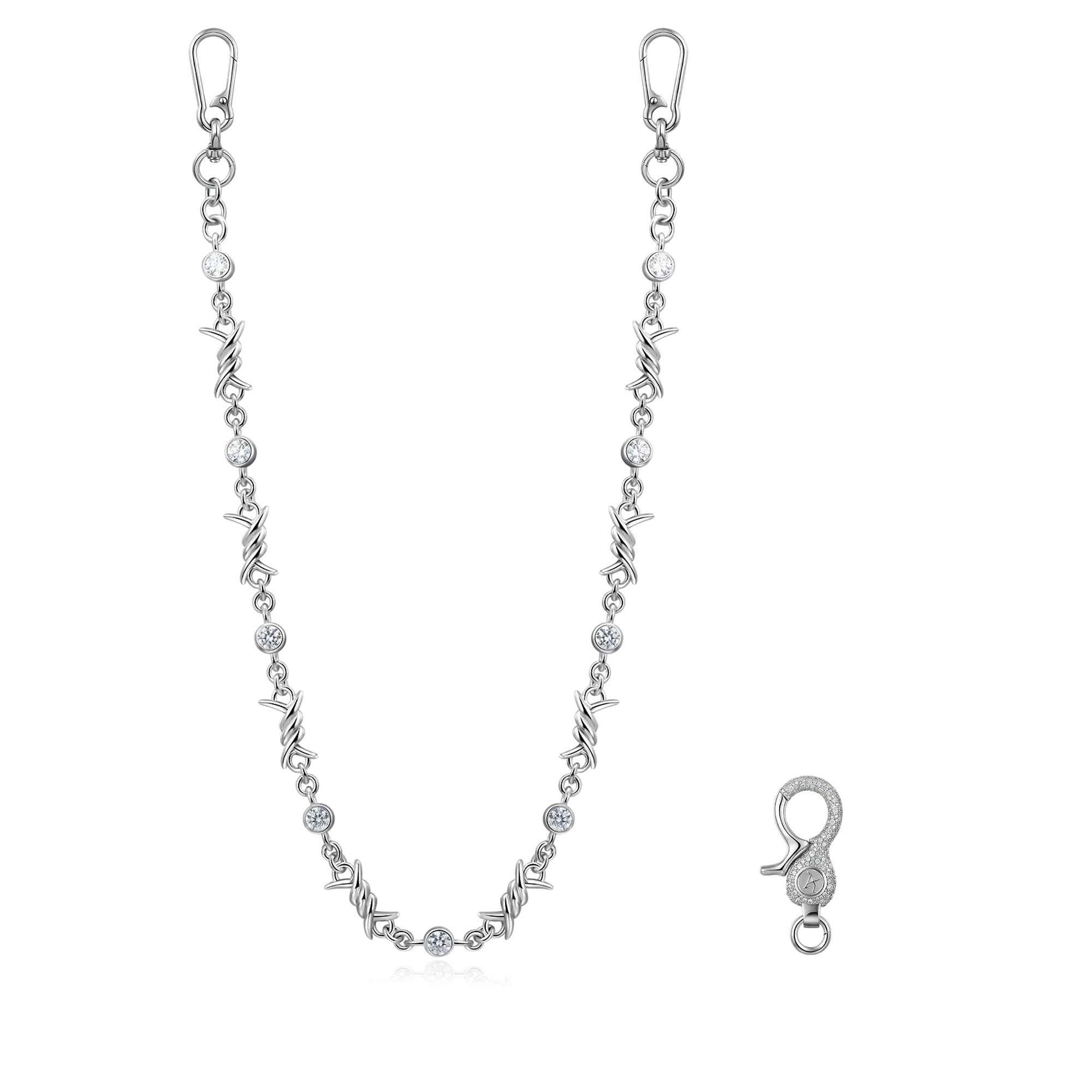 Moissanite Thorned Brilliance Chain & Wallet Chain