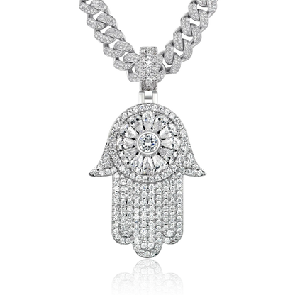 Iced Lucky Hamsa Pendant