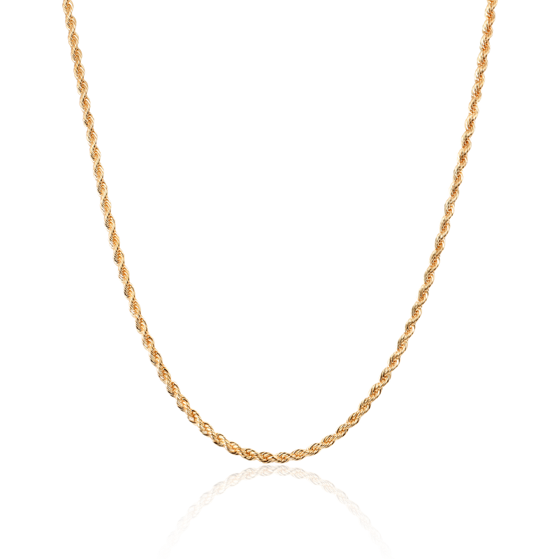 18K Solid Gold Rope Chain - Everyday Jewelry - APORRO