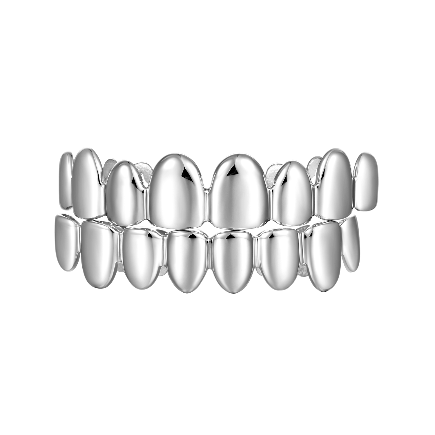 #Style_8 Teeth#Color_White Gold