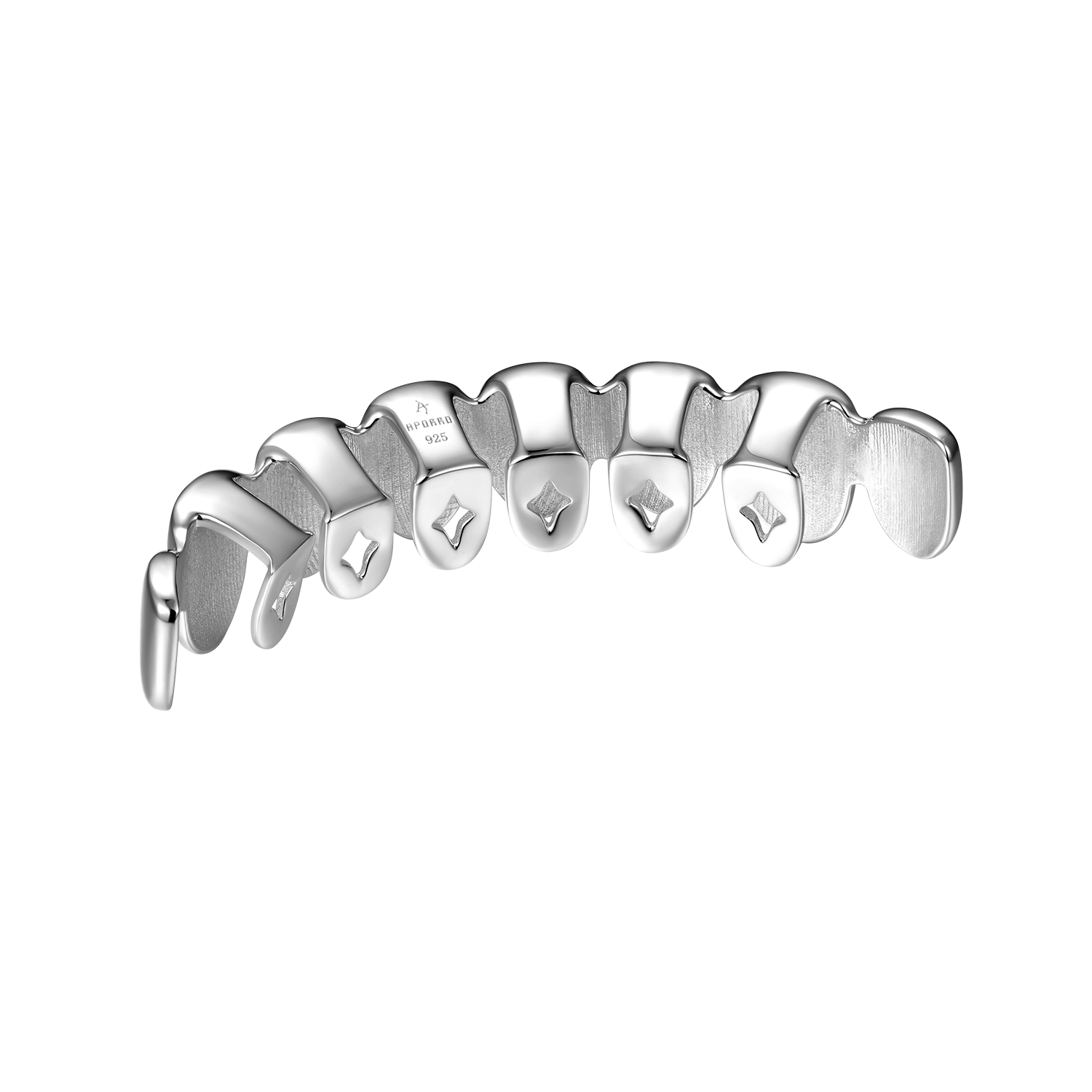 #Style_8 Teeth#Color_White Gold