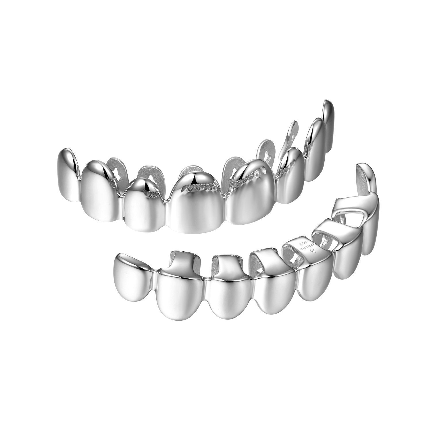 #Style_8 Teeth#Color_White Gold