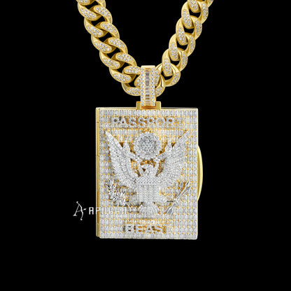 APORRO Premium Iced Out Passport Pendant Custom Design Deposit