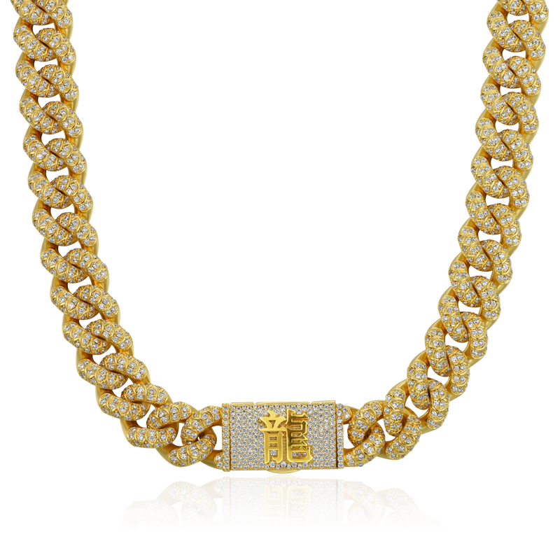 WONG Dragon Box Clasp Cuban Choker Chain - APORRO