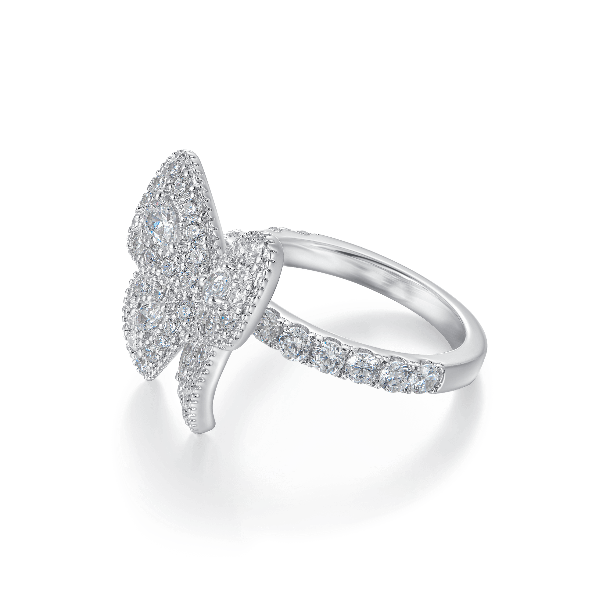 Vivid Clustered Butterfly Engagement Ring