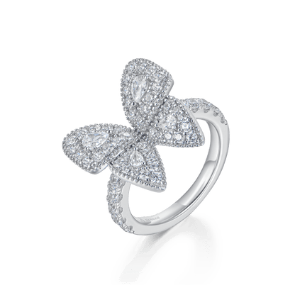 Vivid Clustered Butterfly Engagement Ring