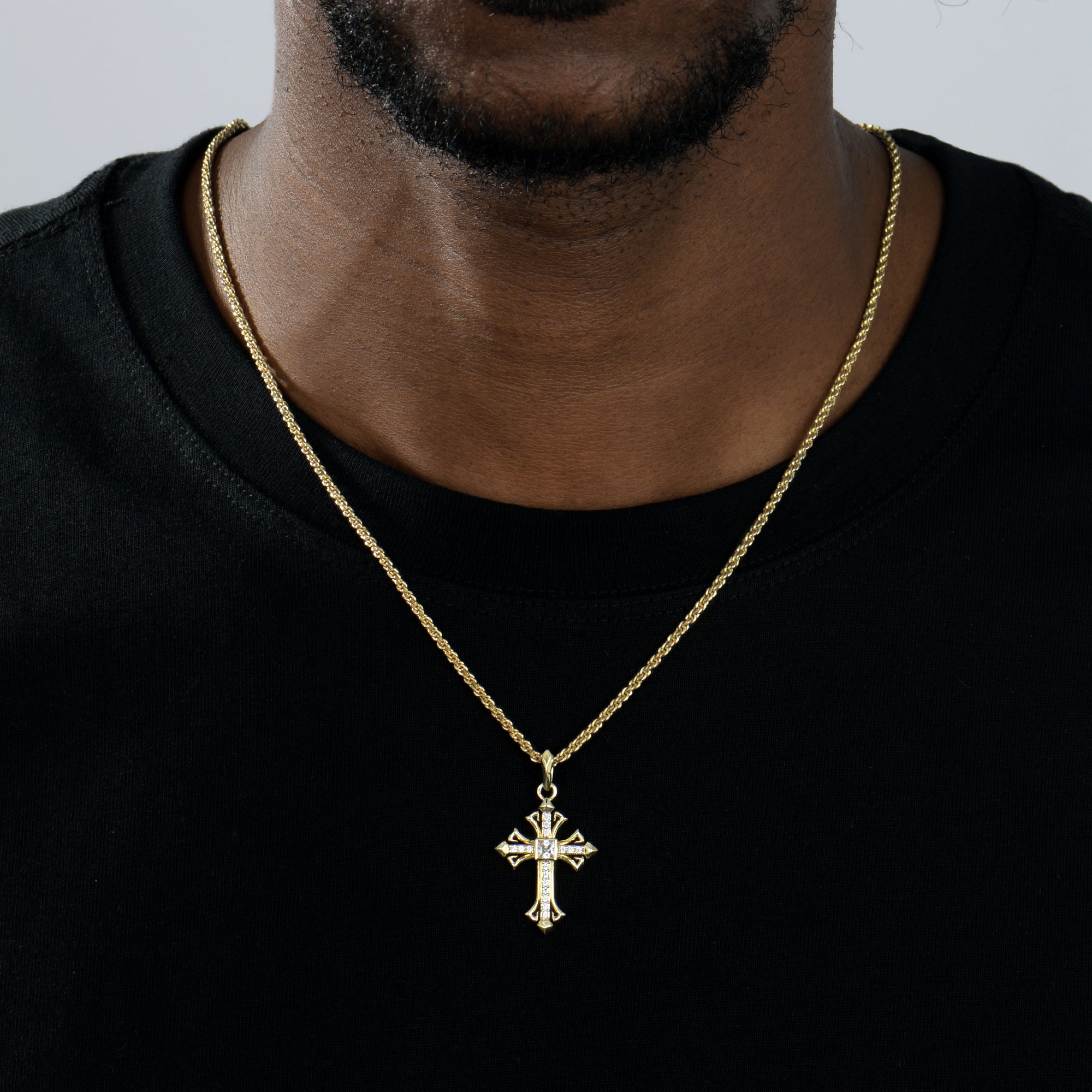 Rhombus Radiance Cross Pendant