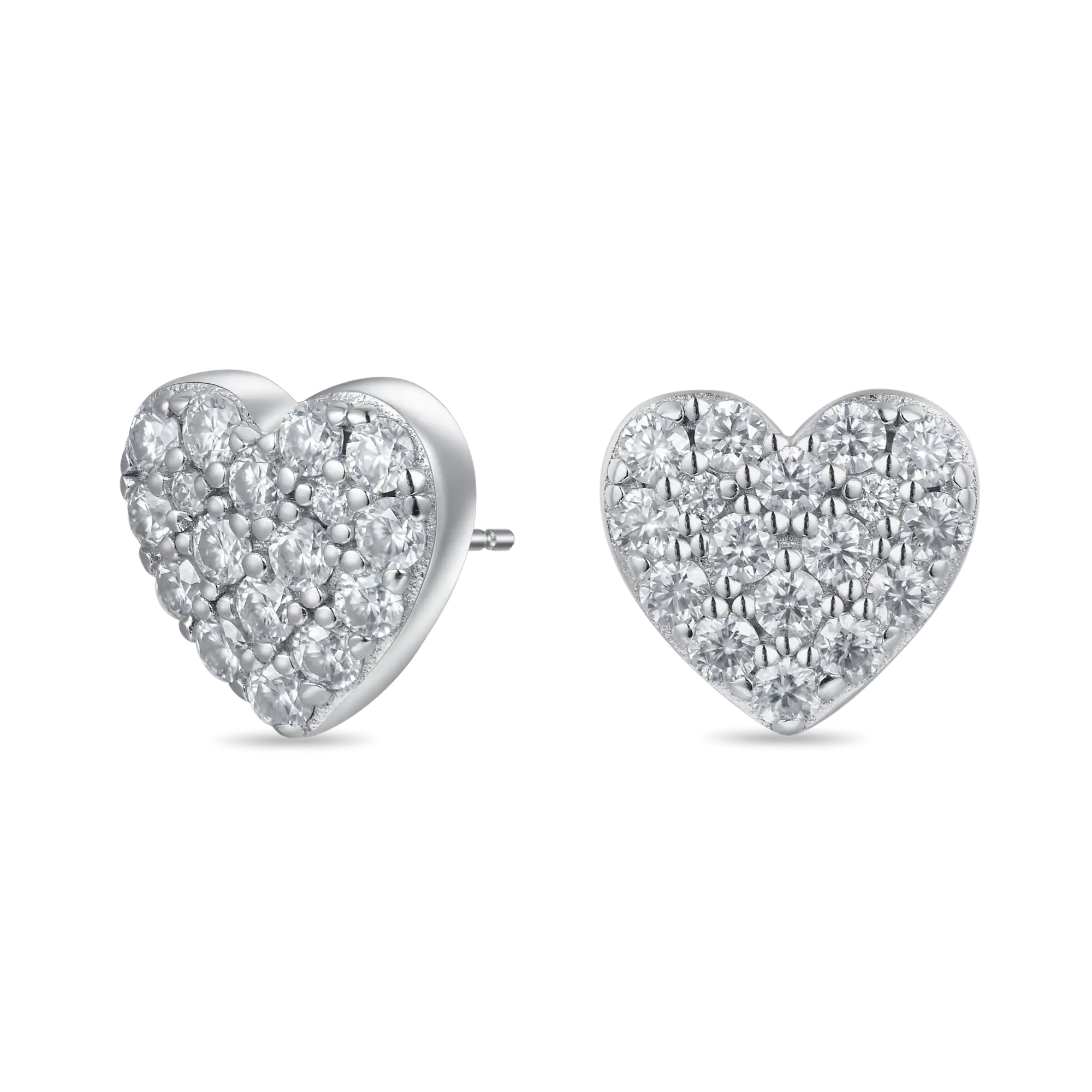 Round Cut Heart Stud Earring