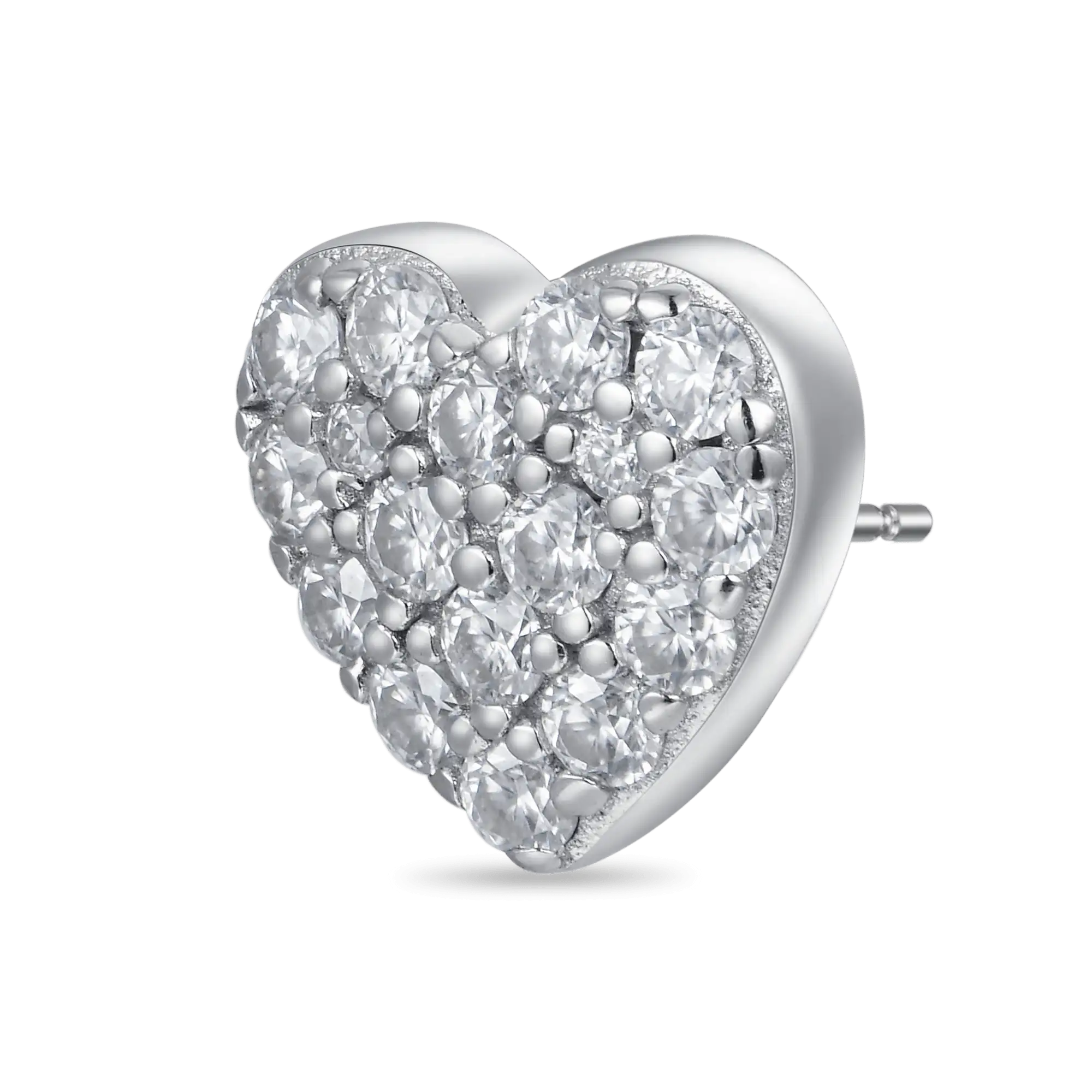 Women's Round Cut Heart Stud Earring