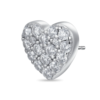 Round Cut Heart Stud Earring