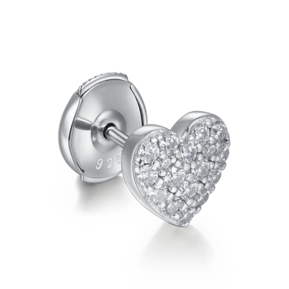 Women's Round Cut Heart Stud Earring