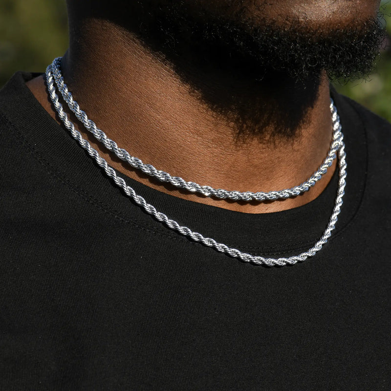 White Gold Rope Chain - Everyday Jewelry - APORRO