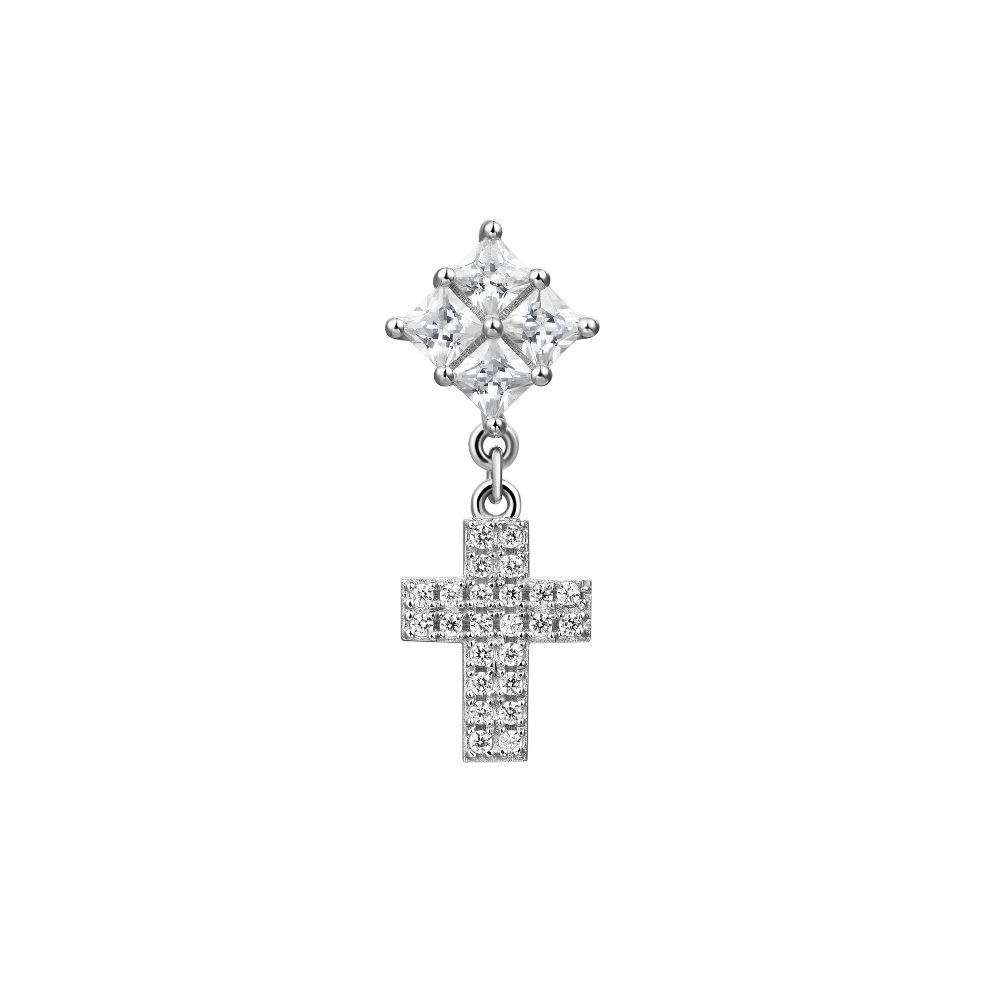 Single Cross Drop Earring