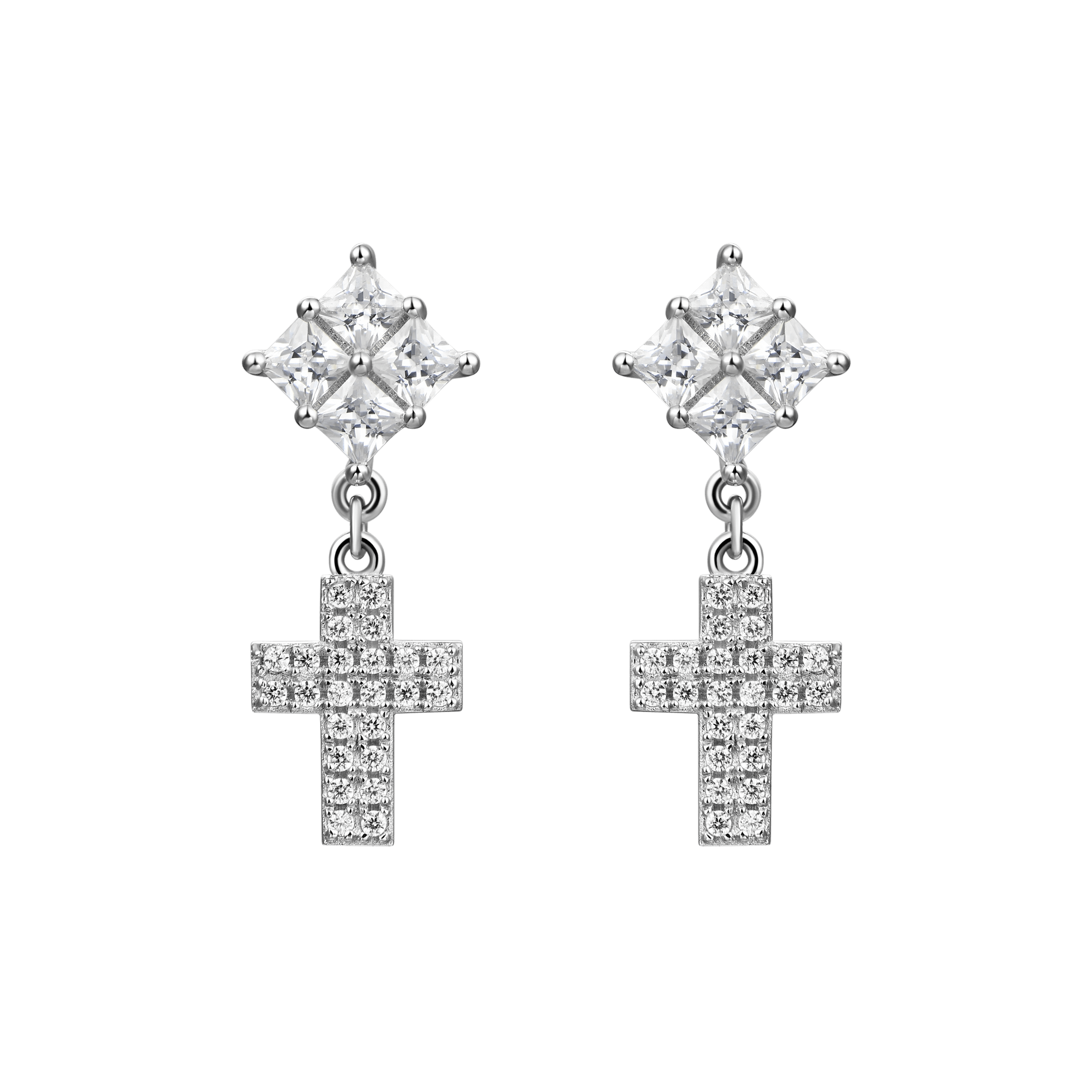 Single Cross Drop Earring