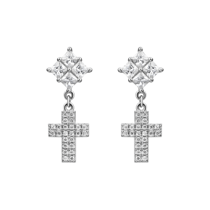 Single Cross Drop Earring