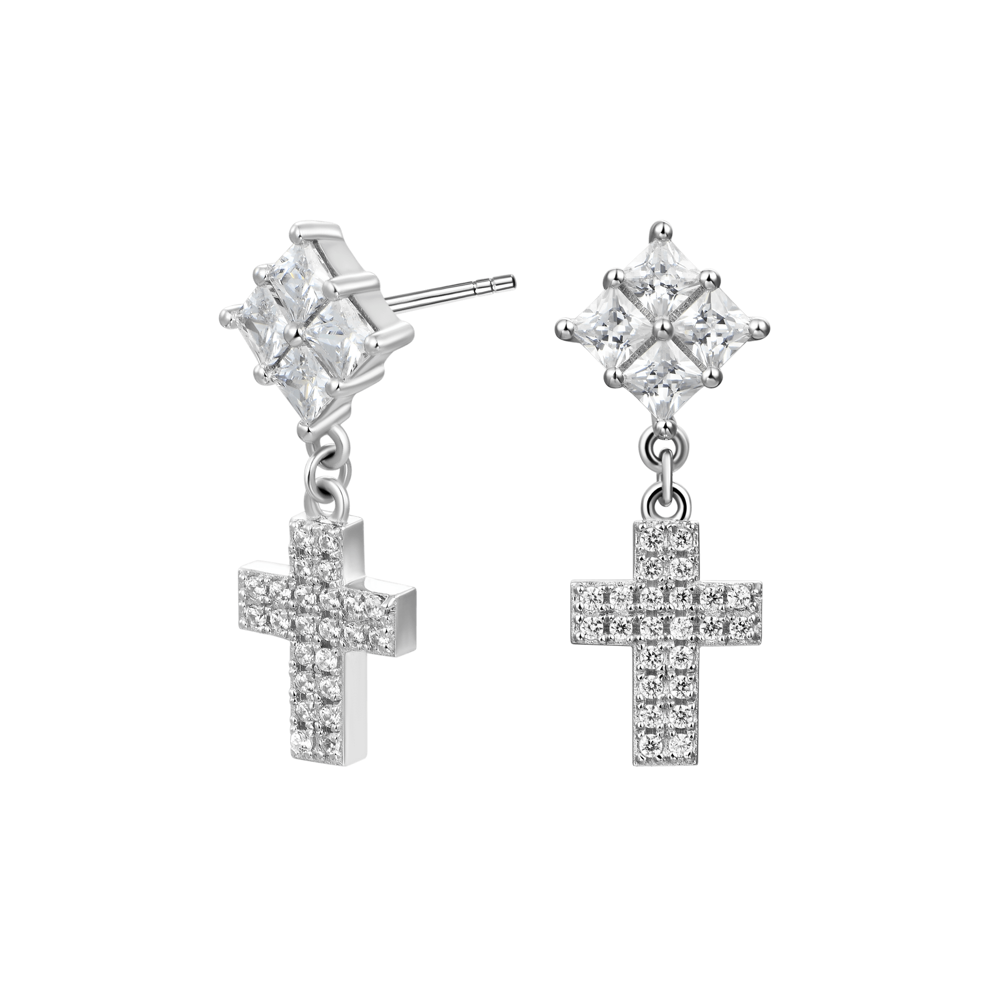 Single Cross Drop Earring