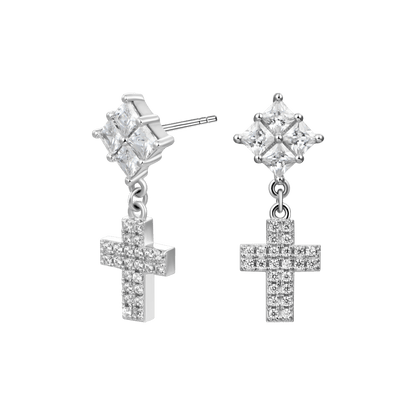 Single Cross Drop Earring