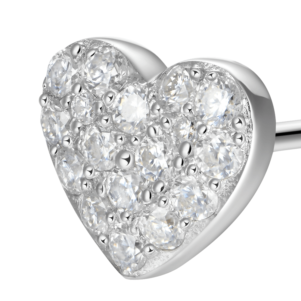 Single Moissanite Heart Shape Stud Earring