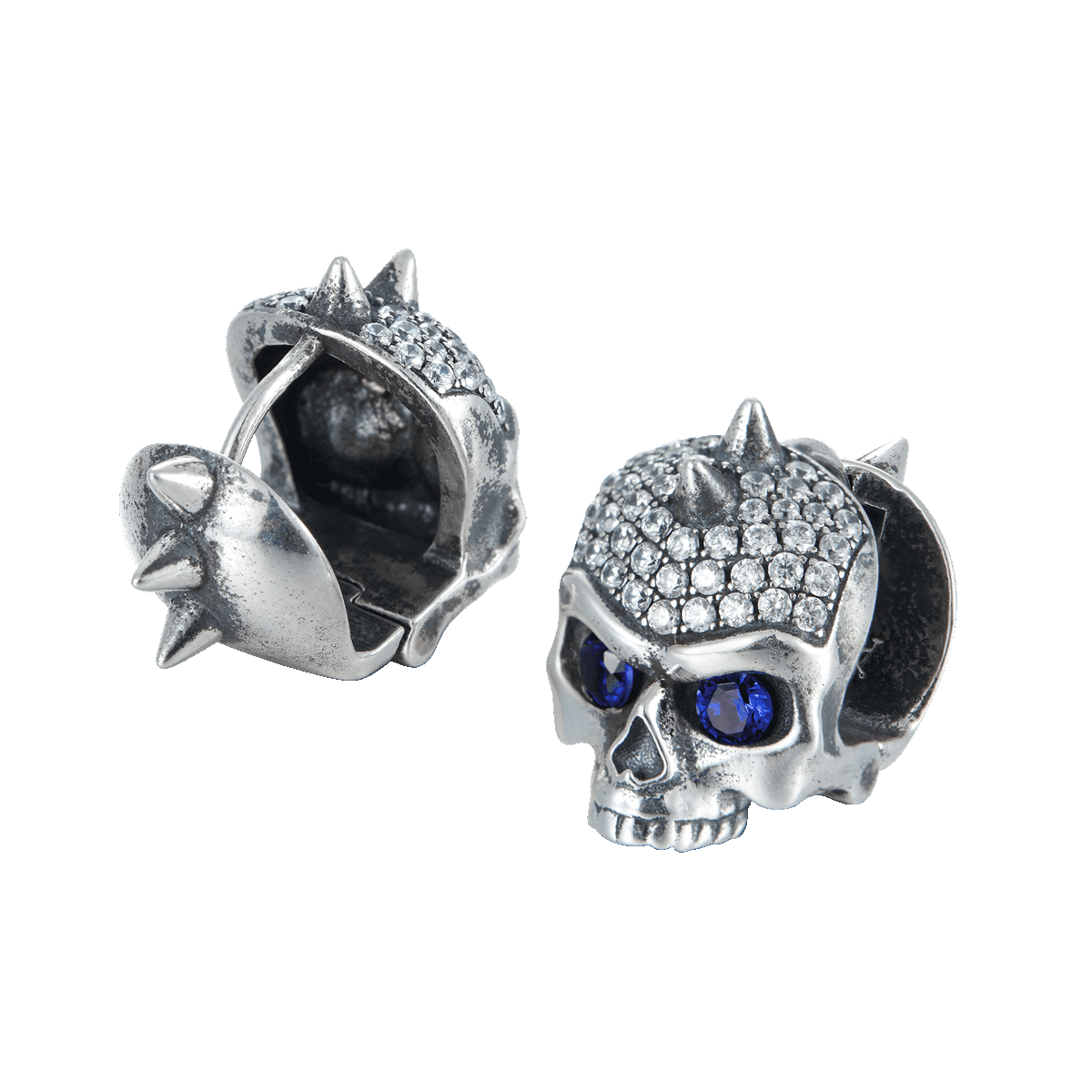 X Iced Skull Hoop Earring-Single