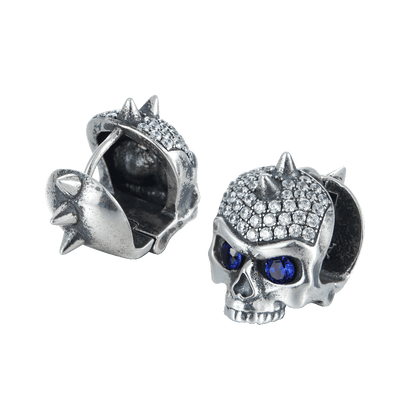 X Iced Skull Hoop Earring-Single