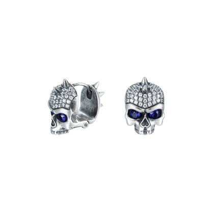 X Iced Skull Hoop Earring-Single