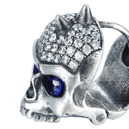 X Iced Skull Hoop Earring-Single