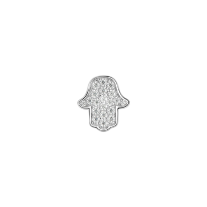 Single Moissanite Hamsa Stud Earring