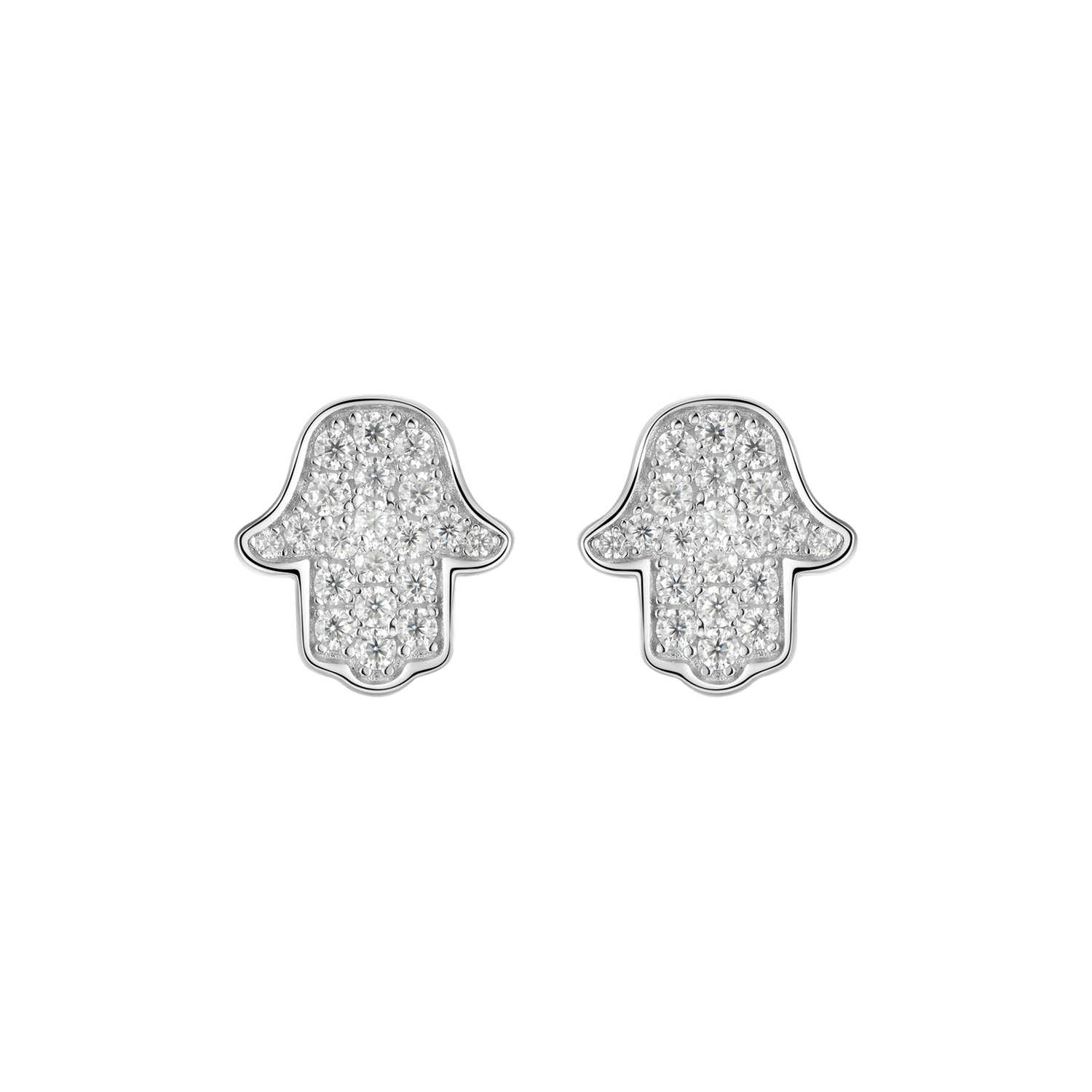 Single Moissanite Hamsa Stud Earring