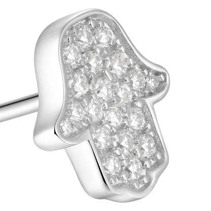 Single Moissanite Hamsa Stud Earring