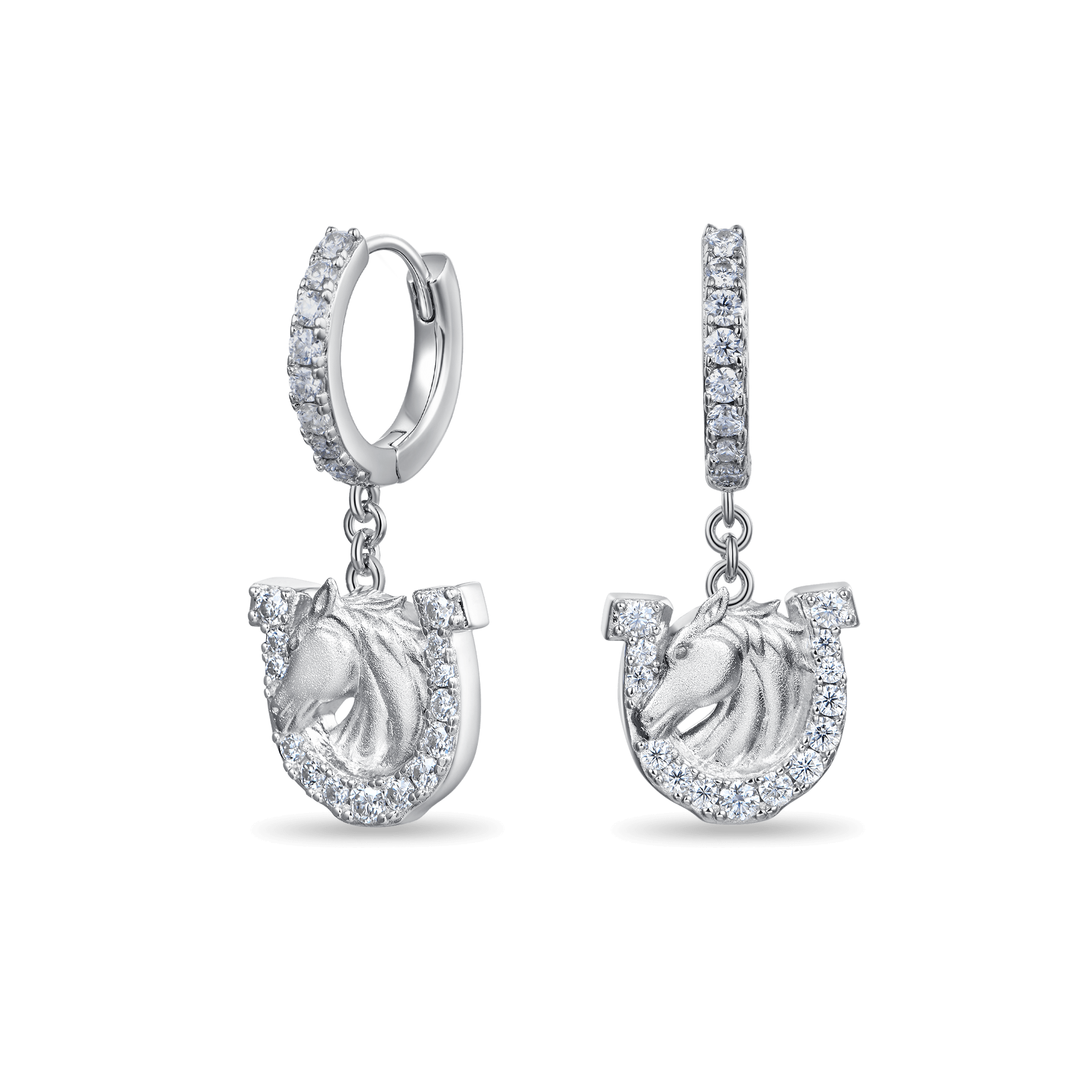 Moissanite Horseshoe Dangly Earring