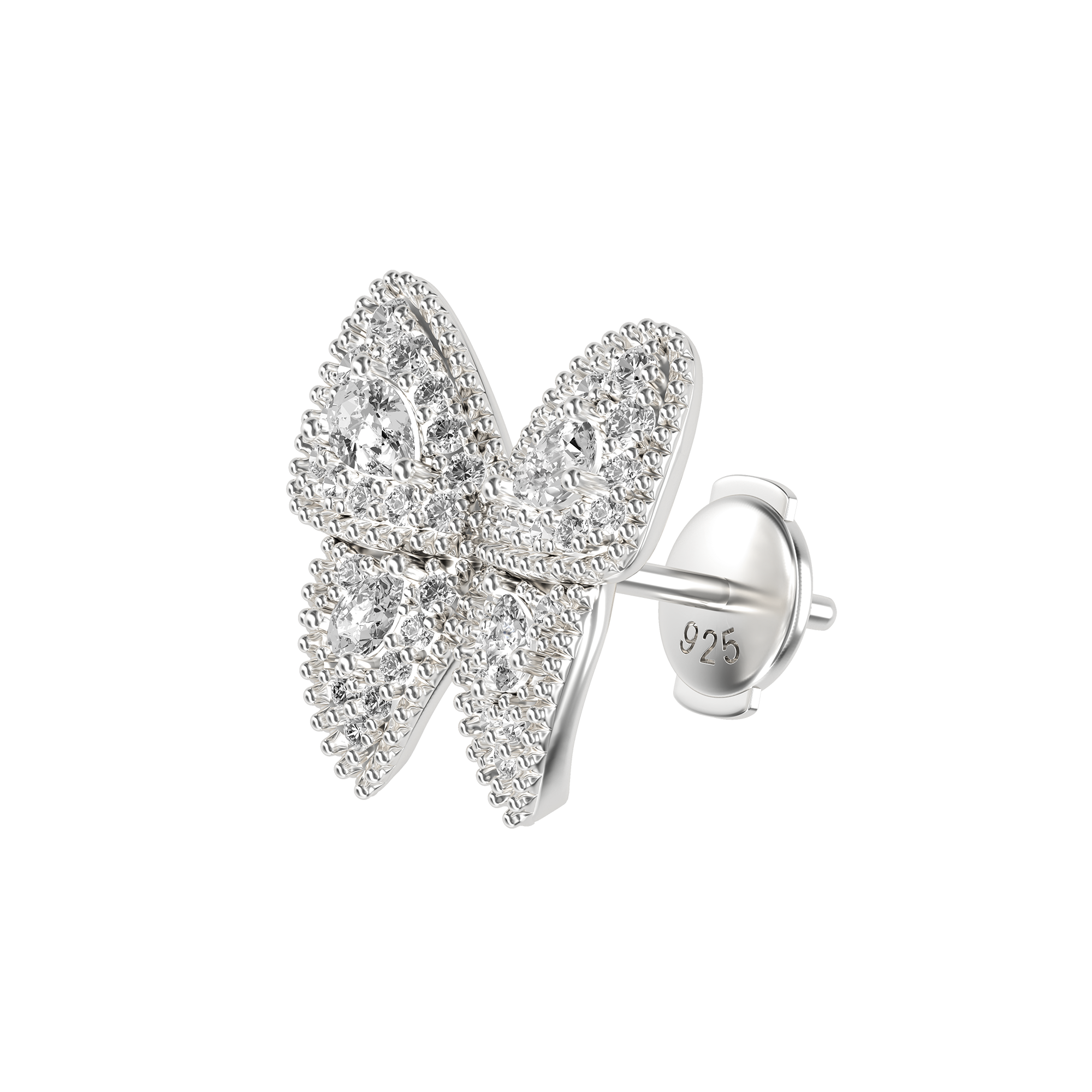 Women's Vivid Clustered Butterfly Stud Earring - Pair