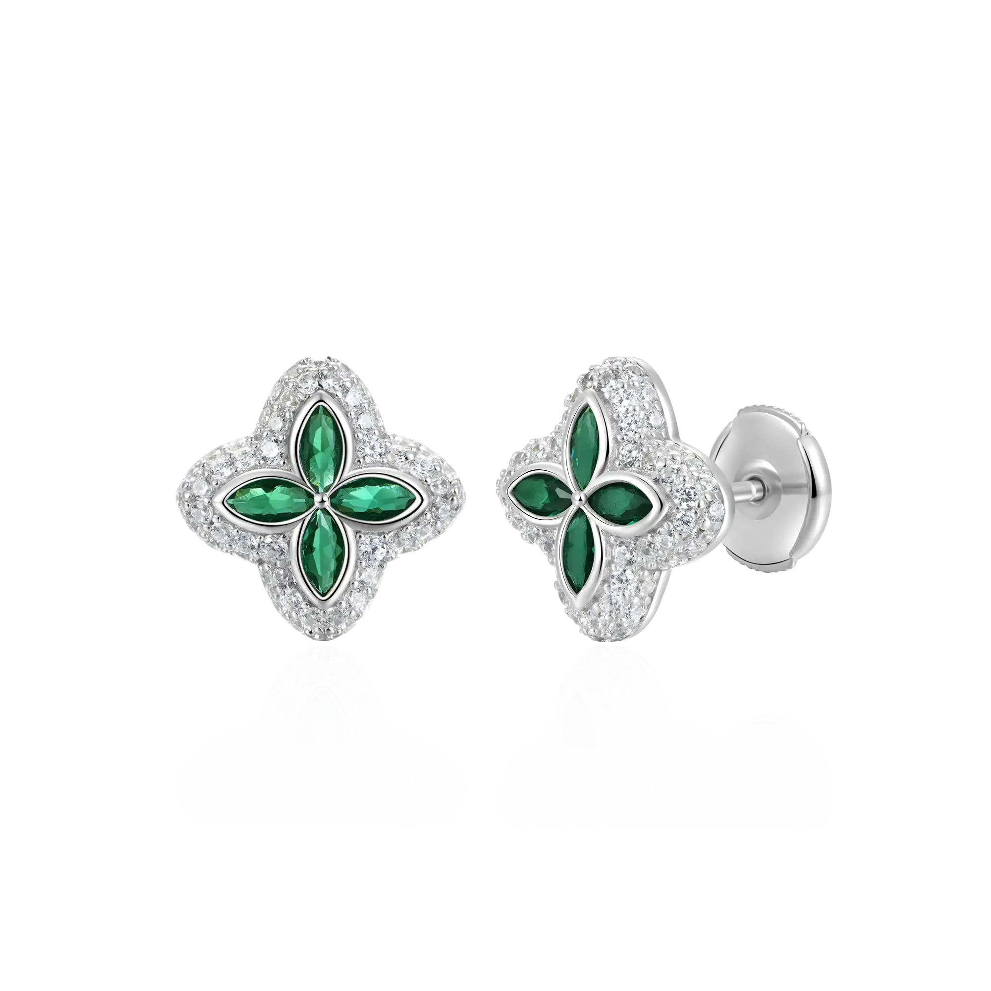 Moissanite Luminous Clover Earrings