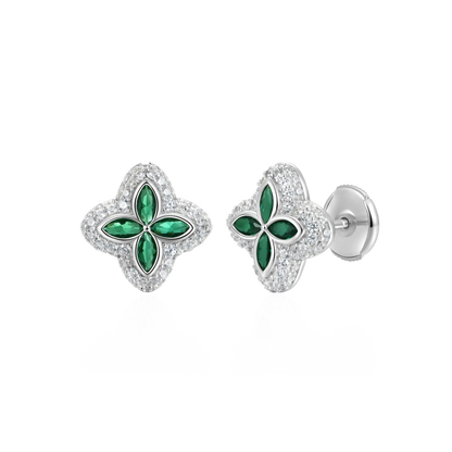 Women's Iced Luminous Clover Earrings