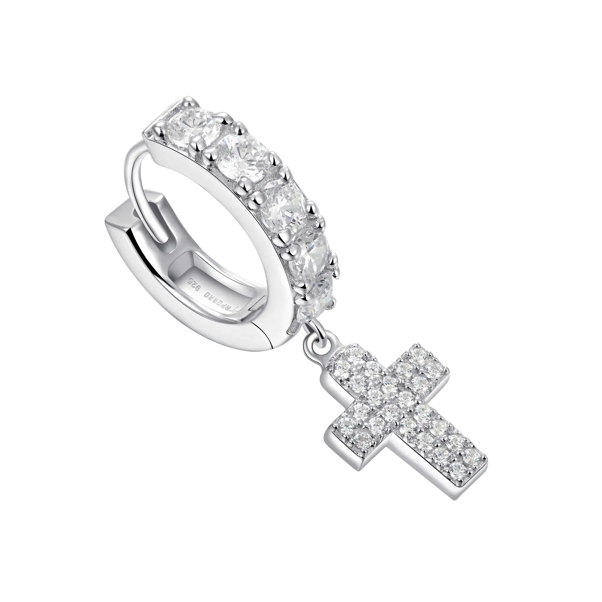 Moissanite Cross Dangly Earring