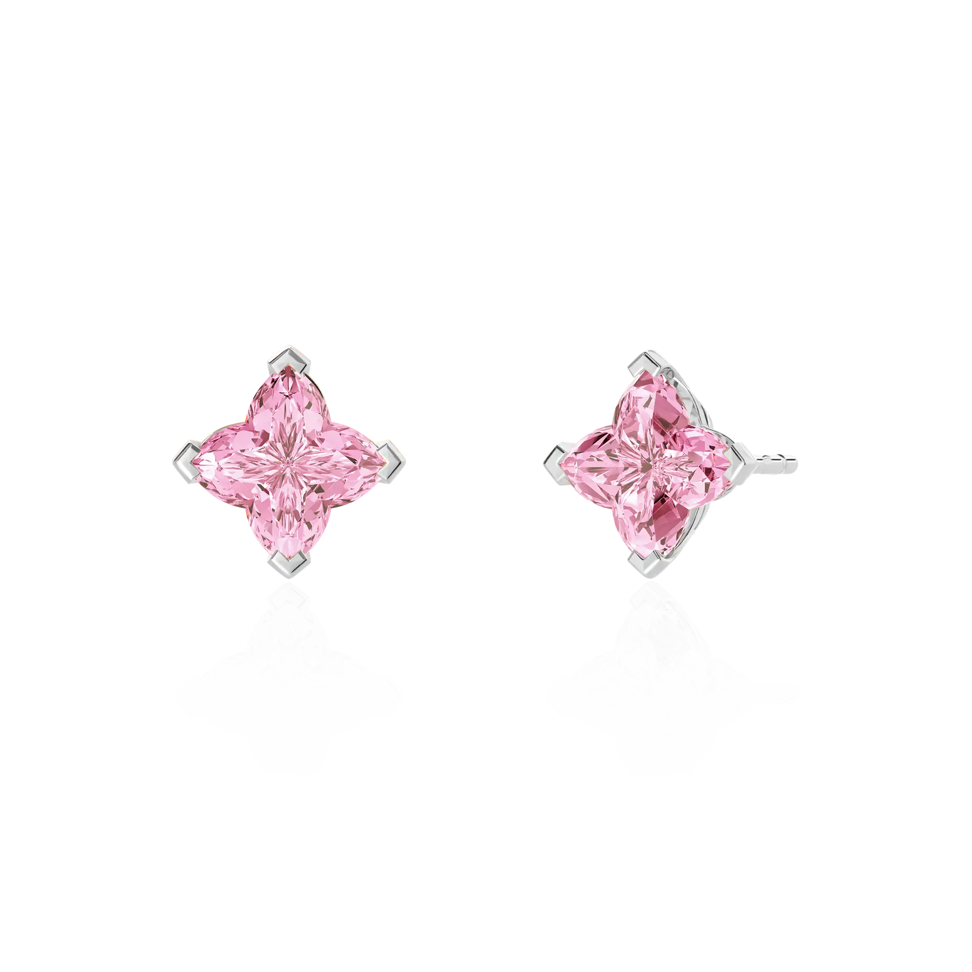 Women's Solid Clover Cut Stud Earrings - Pink