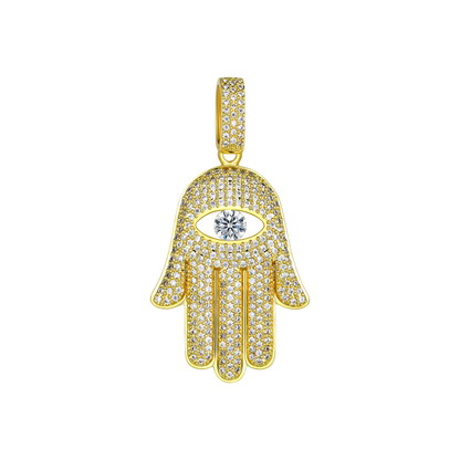 Iced Hamsa Pendant