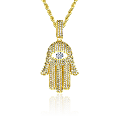 Iced Hamsa Pendant