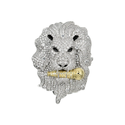 Iced Roaring Lion Pendant