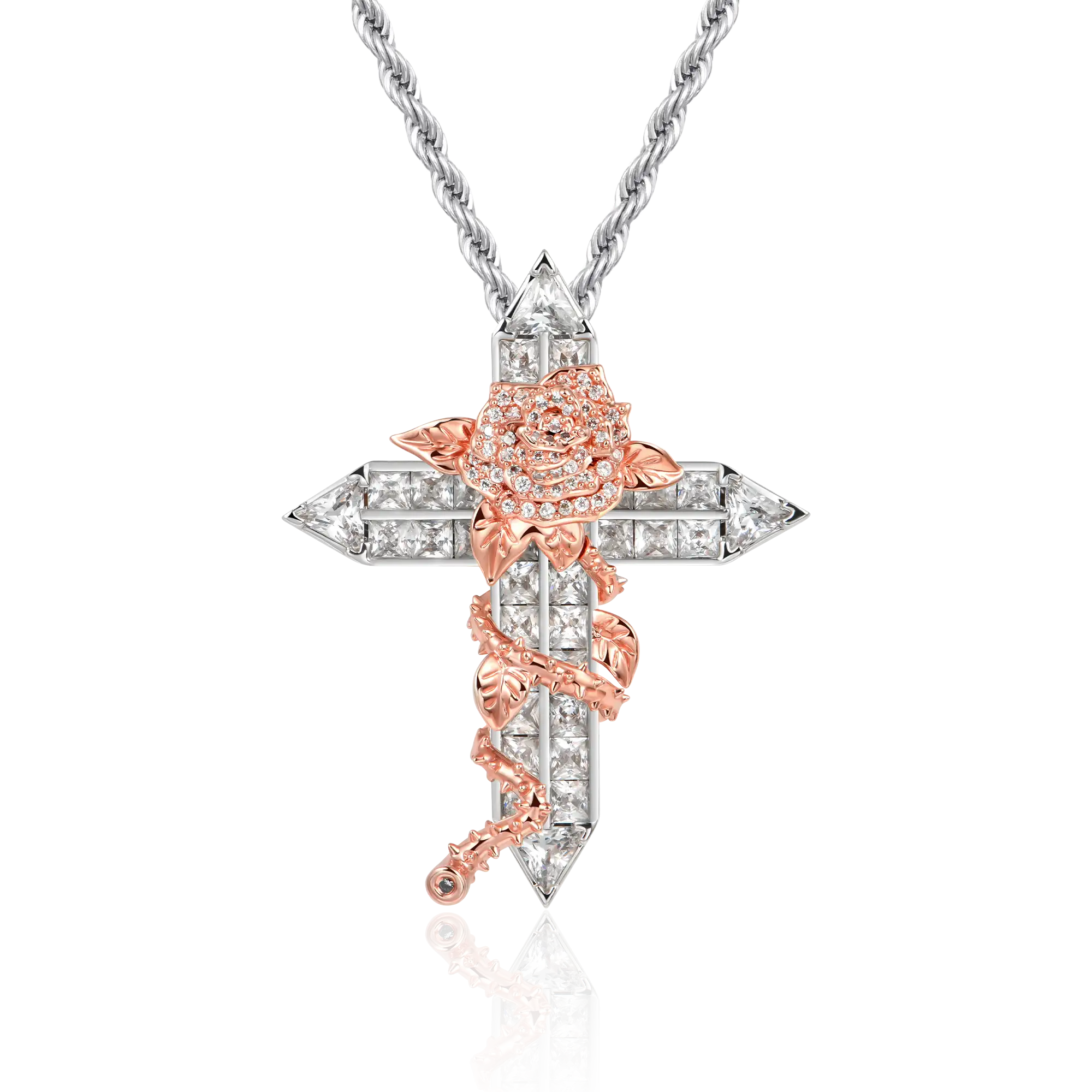 Women's Rose Cross Pendant